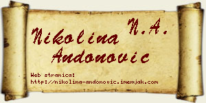 Nikolina Andonović vizit kartica